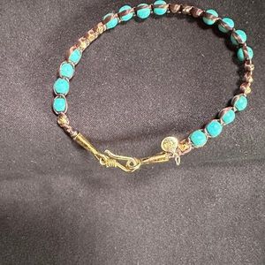 Turquoise brass bracelet